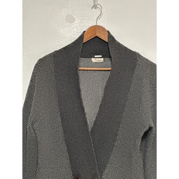 VTG Lands End Wool Blend Dad Cardigan Sweater M Grey Grandpa Preppy Classic - Picture 6 of 15